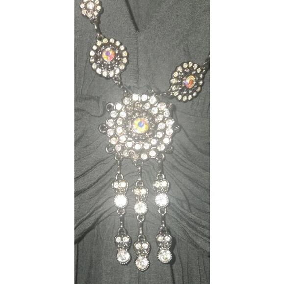 LOVE & LORE BLUE DRESS WITH RHINESTONES WOMENS SZ SMALL MADE IN KOREA BEAUTY 🔥 - Picture 2 of 9